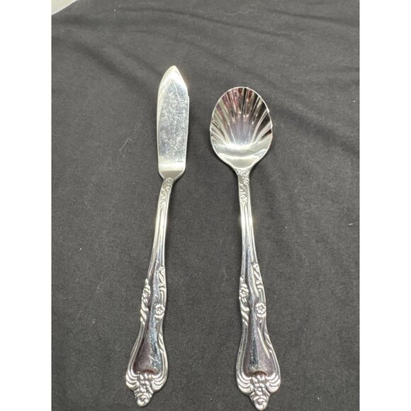 Oneida Azalea Stainless Glossy 17-Piece Vintage Flatware Set Pattern OSHA - Picture 11 of 16